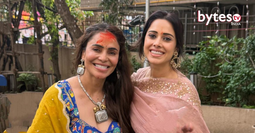 Nikita Rawal Visits Lalbaugcha Raja on Day 1, Spreads Festive Cheer with Nushrratt Bharuccha